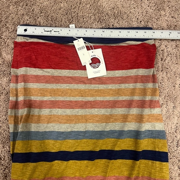 NWT new medium anthropologie daily practice tube dress maxi striped multi color - Picture 13 of 13